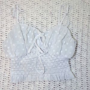 !LAST CHANCE! KENDALL + KYLIE White Floral Detailed Tank